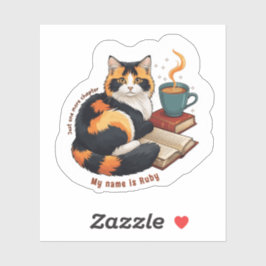 Persoonlijke Cute Schotse Kat Lezen Vinyl Sticker
