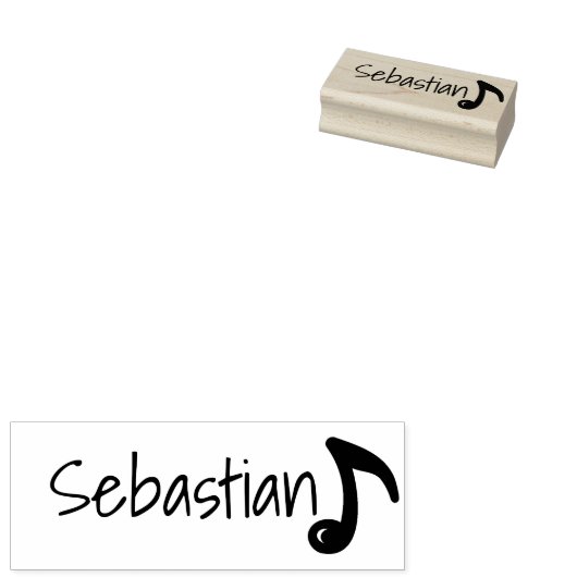 Persoonlijke Cute Simple Musical Music Note Name Rubberstempel (Gestempeld)