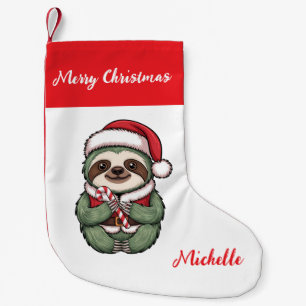 Persoonlijke Cute Sloth Kerstman Hoed Vakantie Kleine Kerstsok