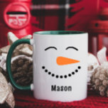 Persoonlijke Cute Snowman Hot Cocaca Mok voor kind<br><div class="desc">Geef deze schattige mok als geschenk!</div>