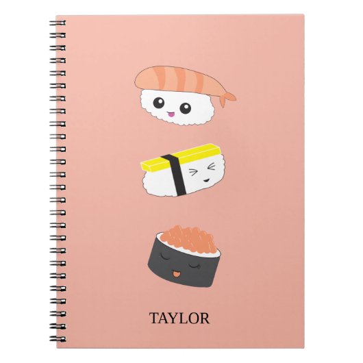 Persoonlijke Cute sushi-illustratie Notitieboek (Voorkant)