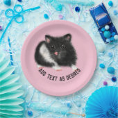 Persoonlijke Cute SYRIË HAMSTER Zwart Wit ROZE Papieren Bordje (Feest)