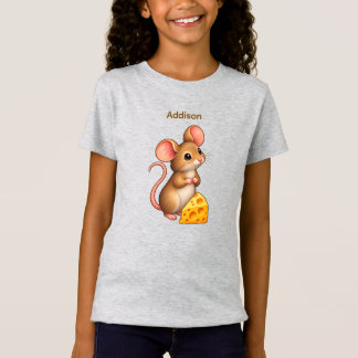 Persoonlijke Cute Tiny Muis met Kaas T-shirt