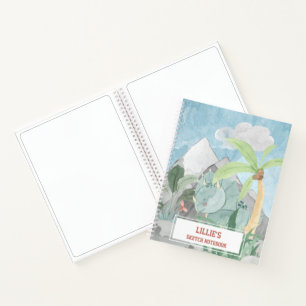 Persoonlijke Cute Triceratops Dinosaurus Schets Notitieboek