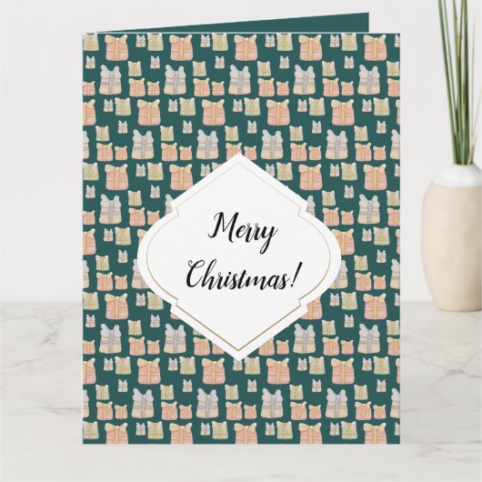 Persoonlijke Cute Vintage Kerstcadeaus Kaart (Voorkant)