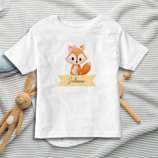Persoonlijke cute vos  kinder shirts