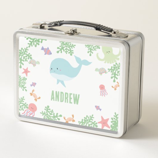Persoonlijke Cute Walvis Kids Pastel Onder de Zee (Voorkant)