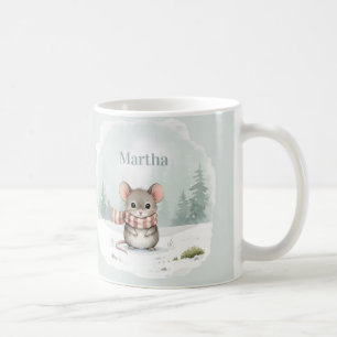 Persoonlijke Cute Watercolor Muis Winter Koffiemok