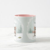 Persoonlijke Cute Waterverf Muis Winter Mok (Midden)