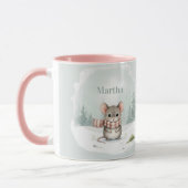 Persoonlijke Cute Waterverf Muis Winter Mok (Links)