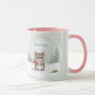 Persoonlijke Cute Waterverf Muis Winter Mok