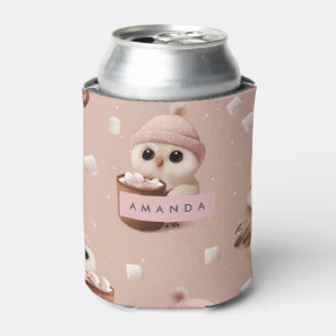 Persoonlijke Cute Winteruil met Cacaopatroon Blikjeskoeler