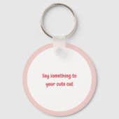 Persoonlijke Cute Witte Kattenliefhebber Sleutelha Sleutelhanger (Achterkant)