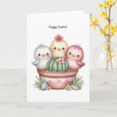 Persoonlijke Cute Woestijn/Zuidwesterse Pasen  Kaart (Gele Bloem)