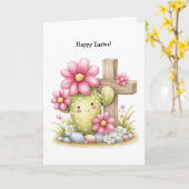 Persoonlijke Cute Woestijn/Zuidwesterse Pasen Kaart (Gele Bloem)