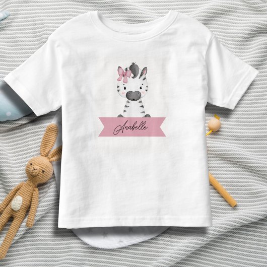Persoonlijke cute zebra  kinder shirts