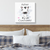 Persoonlijke Cute Zebra Kinderen Affirmatie Speelk Canvas Afdruk (Insitu (Slaapkamer))