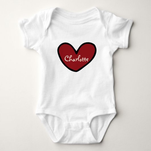 Persoonlijke Cute Zoete Hart Patroon Baby Geschenk Romper (Voorkant)