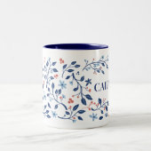 Persoonlijke cuteFloral naam mok – Aangepaste cute (Center)