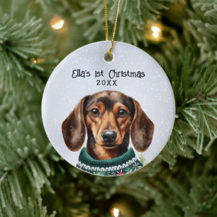 Persoonlijke Dachshund Dog Keramisch Ornament