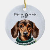 Persoonlijke Dachshund Dog Keramisch Ornament (Voorkant)