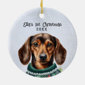 Persoonlijke Dachshund Dog Keramisch Ornament (Achterkant)