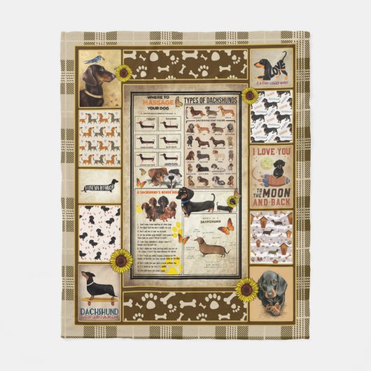 Persoonlijke dachshund-kennis — Prachtige cadeautj Fleece Deken (Voorkant)