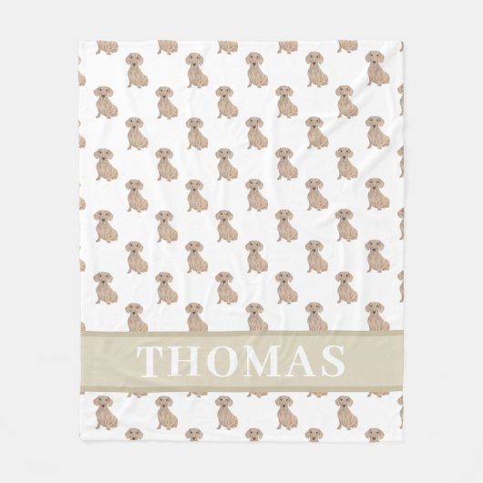 Persoonlijke Dachshund (Korthaar, Rood) Fleece Deken (Voorkant)