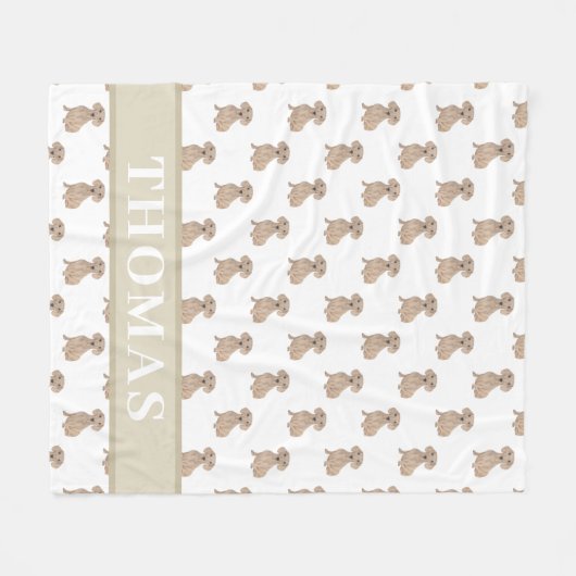 Persoonlijke Dachshund (Korthaar, Rood) Fleece Deken (Voorkant (Horizontaal))