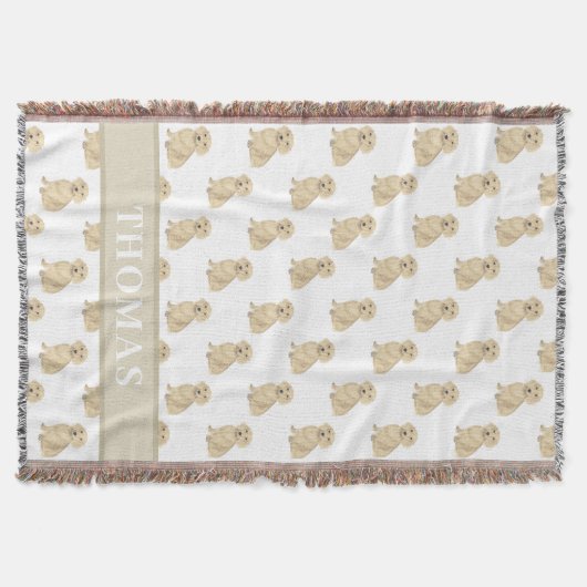 Persoonlijke Dachshund (Langharig, Crème Vaal)  Deken (Voorkant)