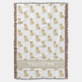 Persoonlijke Dachshund (Langharig, Crèmekleurig) Deken (Voorkant Verticaal)