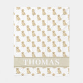 Persoonlijke Dachshund (Langharig, Crèmekleurig) Fleece Deken (Voorkant)