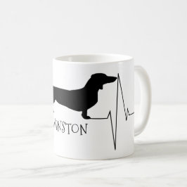 Persoonlijke dachshund-liefde voor mijn hond harts koffiemok