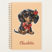 Persoonlijke Dachshund met eigen naam Planner (Voorkant)