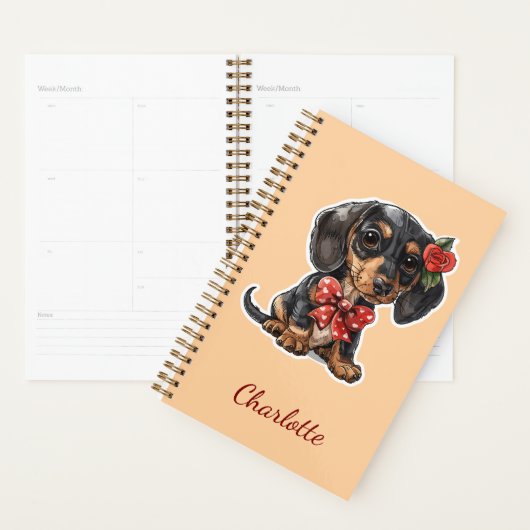 Persoonlijke Dachshund met eigen naam Planner (Display)
