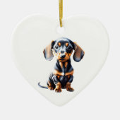 Persoonlijke Dachshund Puppy Keramisch Ornament (Voorkant)
