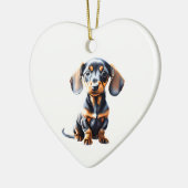 Persoonlijke Dachshund Puppy Keramisch Ornament (Links)
