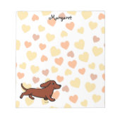 Persoonlijke Dachshund Running Cartoon Notitieblok (Voorkant)
