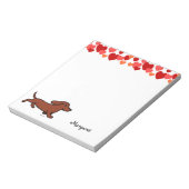 Persoonlijke Dachshund Running Cartoon Notitieblok (Linkerzijde)