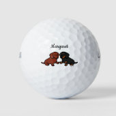 Persoonlijke Dachshund-vrienden 2 Golfballen (Voorkant)