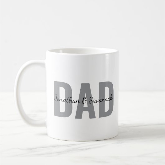 Persoonlijke Dad-mok met kindernaam •Douane Daddy Koffiemok (Links)