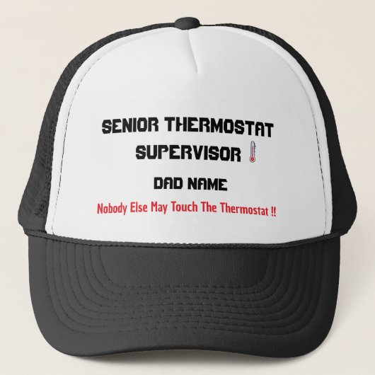 Persoonlijke Dad Thermostaat Supervisor Hoed Trucker Pet (Voorkant)
