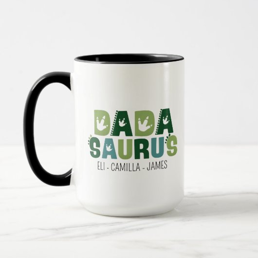 Persoonlijke Dadasaurus Mok, Aangepaste Dino-Thema Mok (Links)
