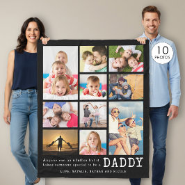 Persoonlijke Daddy Quote 10 Fotocollage Fleece Deken