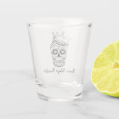Persoonlijke Dag van de Doden Suiker Skull ROOSTER Shot Glas (Achterkant)