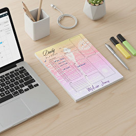 Persoonlijke dagelijkse planner met pastel libel notitieblok