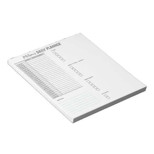 Persoonlijke dagelijkse planner om lijstorganisato notitieblok (Schuin)