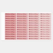 Persoonlijke dagverblijflabels roze hart labels (Vel)