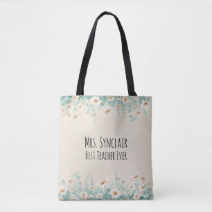 Persoonlijke Daisy Beste Leraar Ooit Waardering Tote Bag