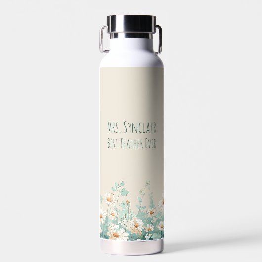 Persoonlijke Daisy Beste Leraar Ooit Waardering Waterfles (Voorkant)